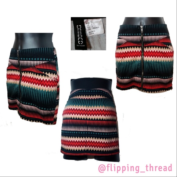Divided by H & M Tribal Print Pencil Skirt- Size 2 - Picture 1 of 8